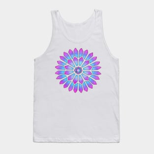 Blue Purple Cloud Stained Glass Floral Mandala Tank Top